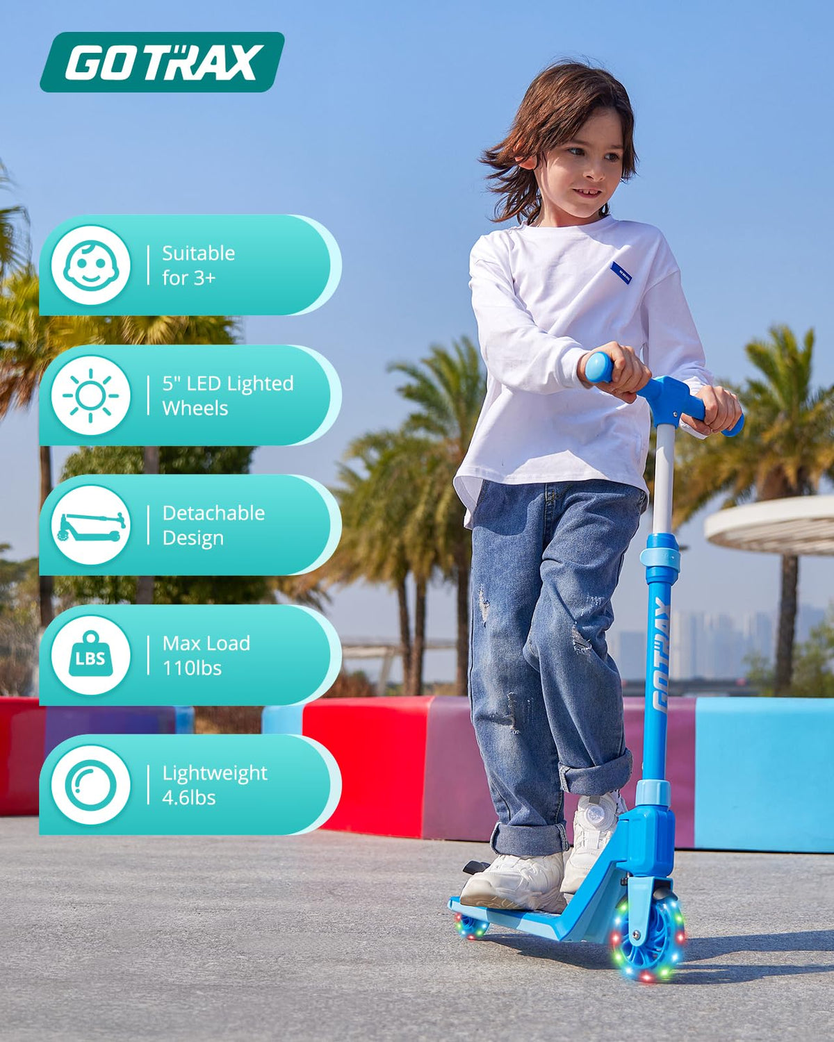 Kids Kick Scooter LED Light 2 Wheels M138