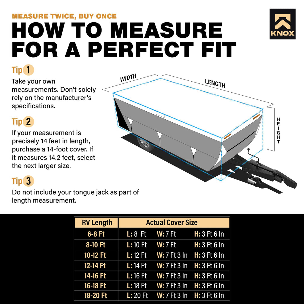 Anti-Tear 7 Layer APEX Fabric Folding Camper Cover 14-16 ft D226