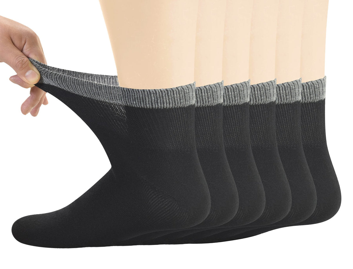 Men's Diabetic Ankle Socks with Seamless Toe, 6 Pairs L Size T7283