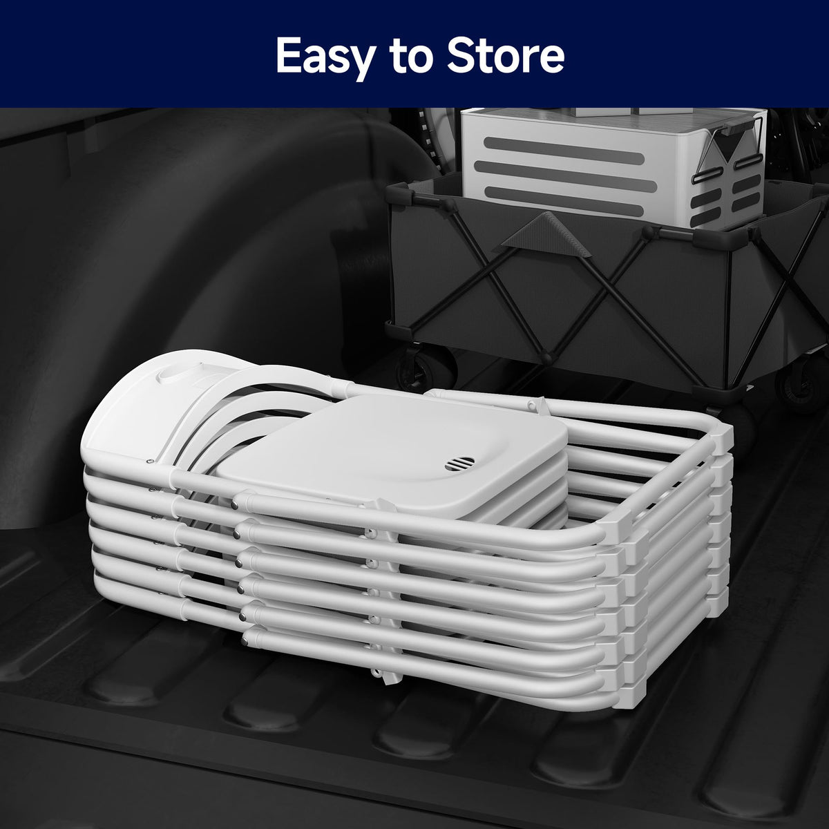 White Plastic Folding Chairs, 10 Pack O88206