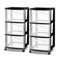 3-Drawer Cart with Wheels, 2-Pack M694309
