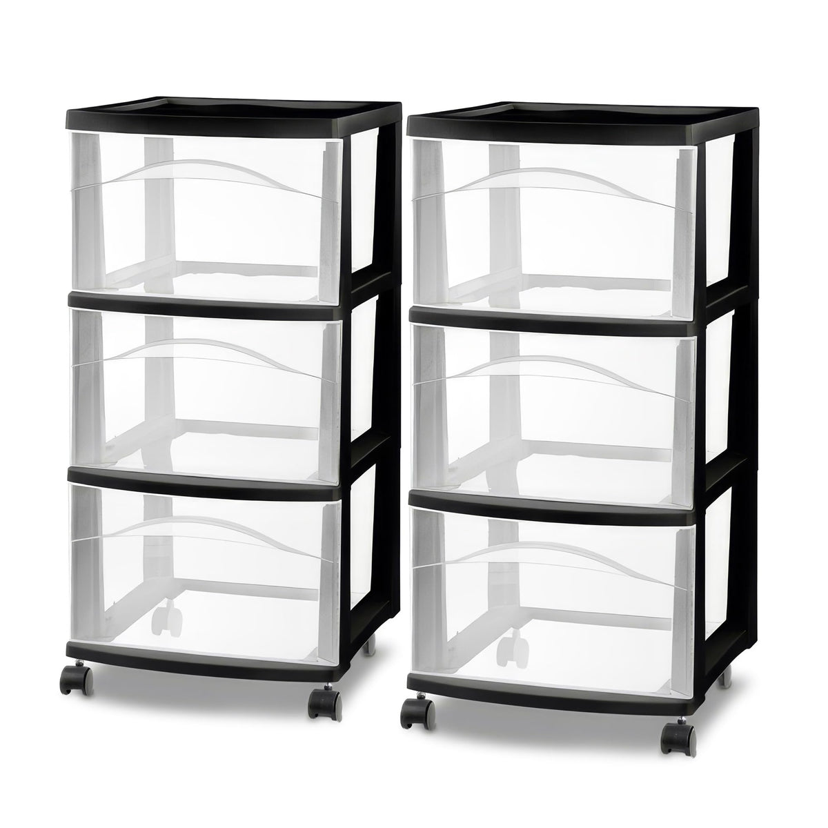 3-Drawer Cart with Wheels, 2-Pack M694309