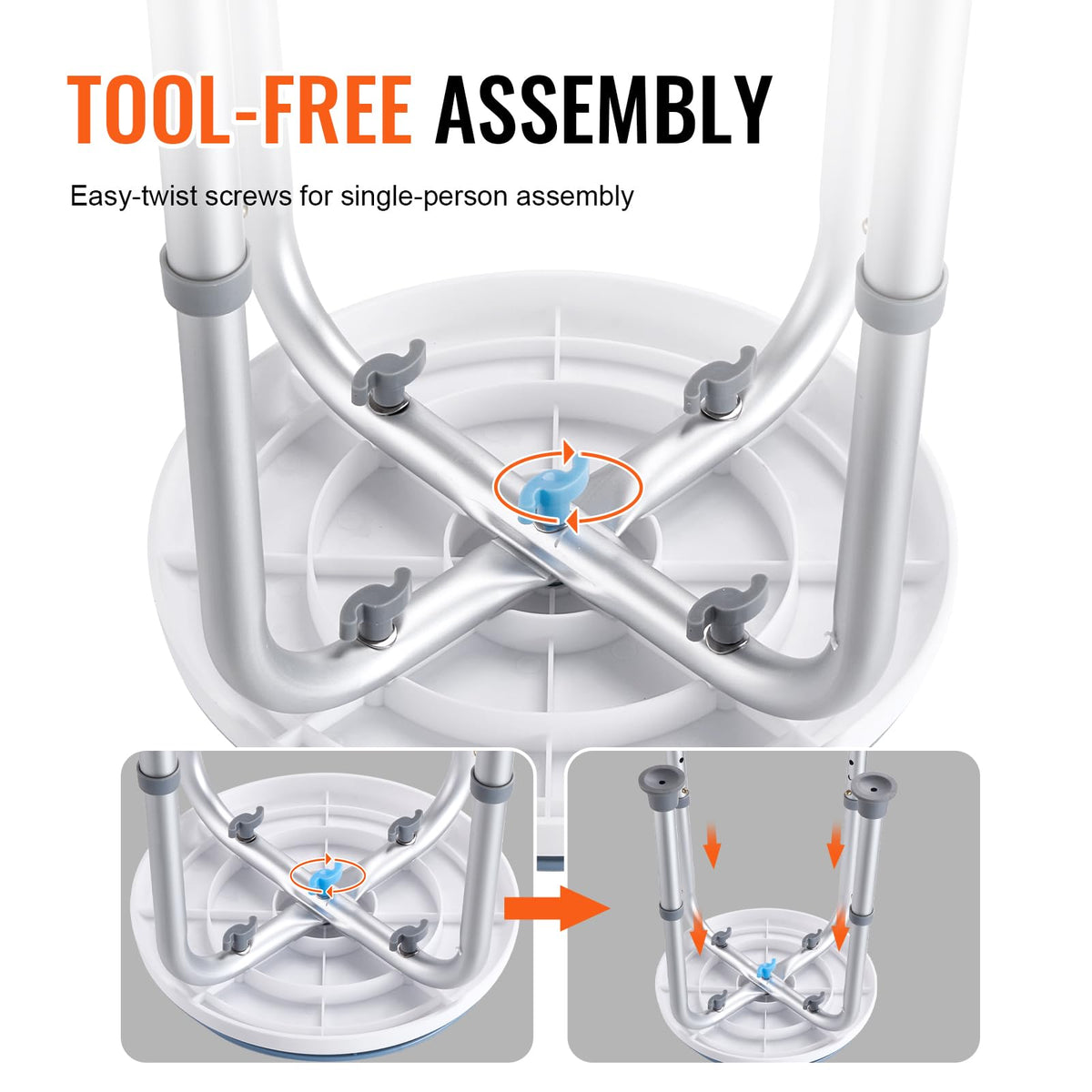 Adjustable Non-Slip Shower Chair 300 lbs Capacity A82140