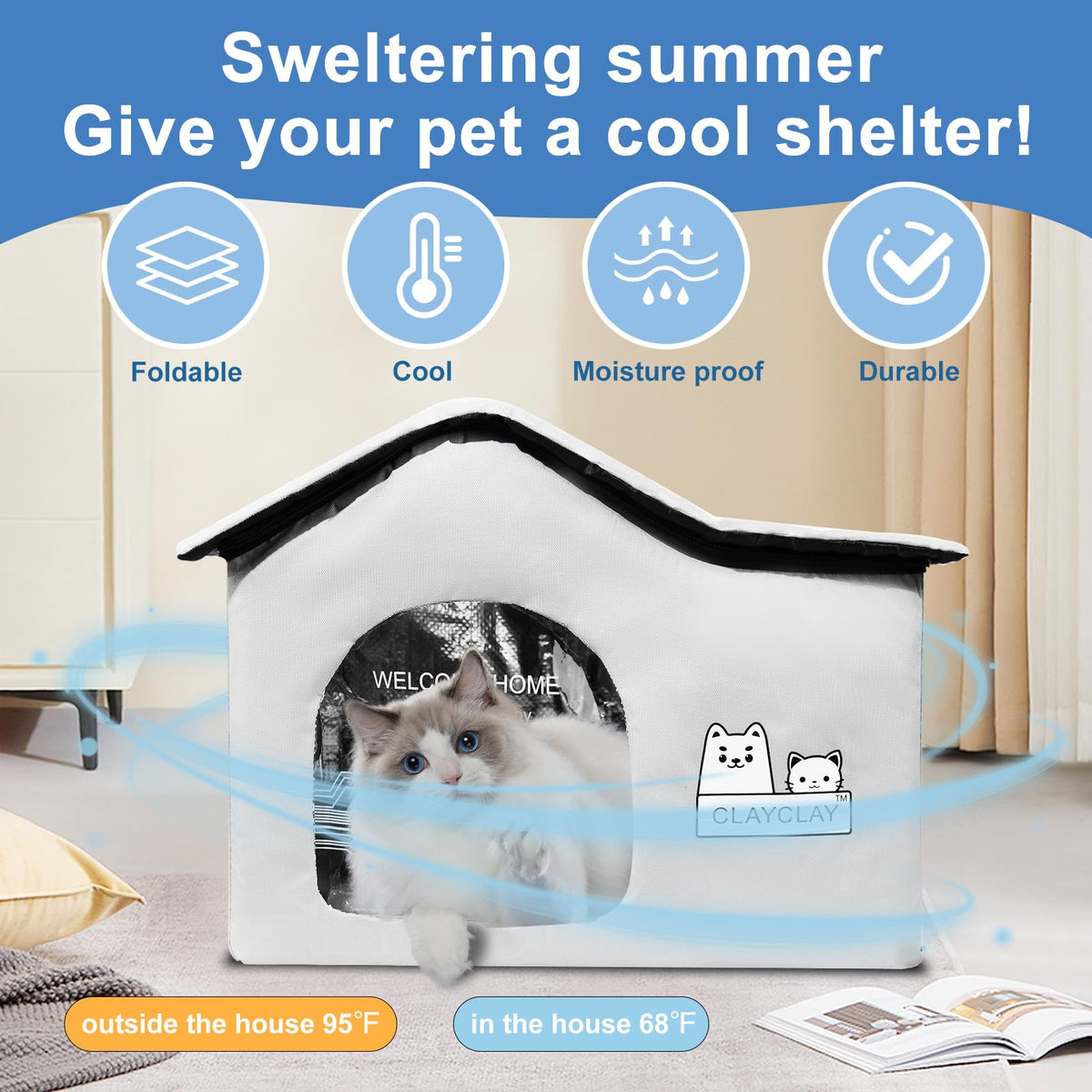 Heated Waterproof Insulated Outdoor Cat House K5192