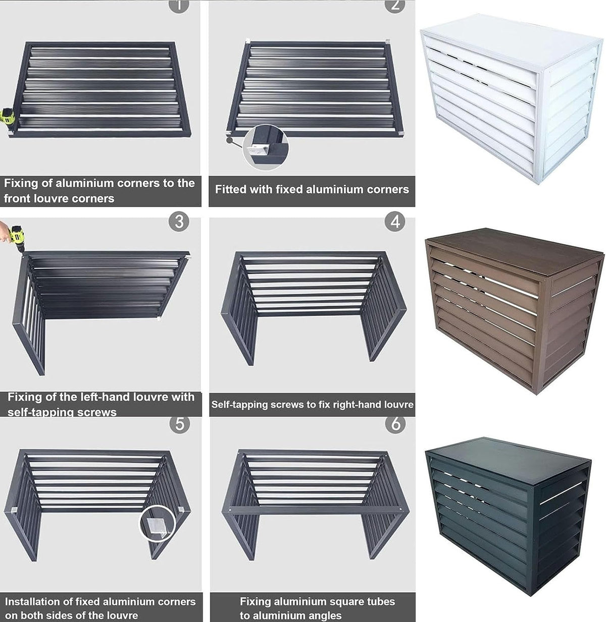 Air Conditioner Fence for Outside Units, Mini Split Pipe Cover, Aluminum AC Cover V759914