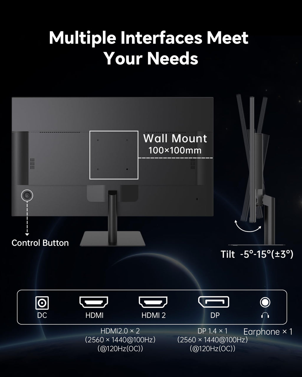 32 Inch 2K IPS 1440p Monitor with HDR10 V6145