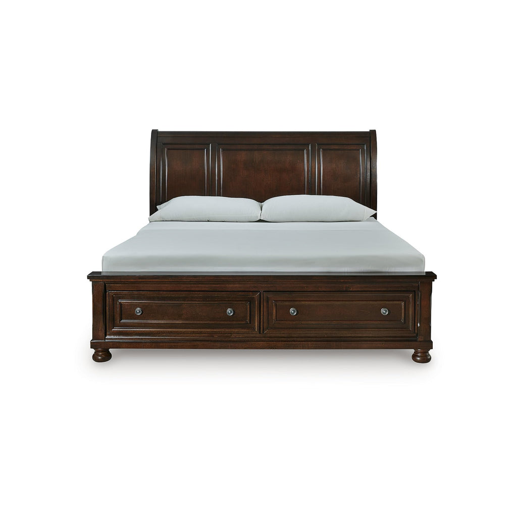 Cal King Sleigh Bed Frame with Storage D3330