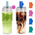 Glass Cups with Lids and Straws 24oz Y112