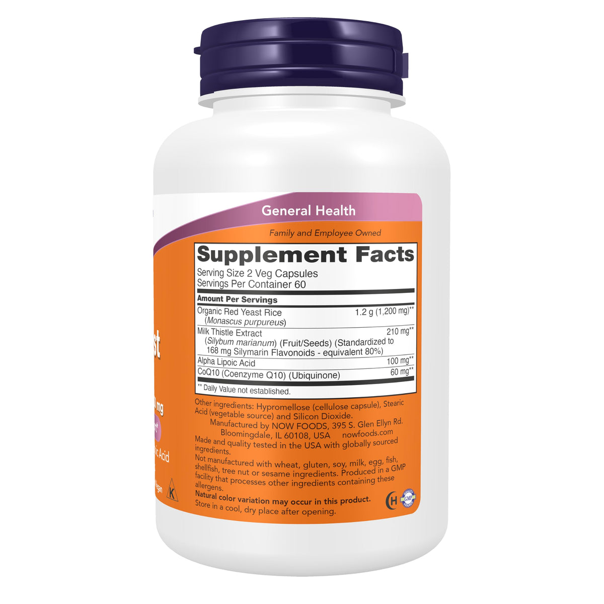 Red Yeast Rice with CoQ10, Milk Thistle, ALA, 120 Veg Caps A91764