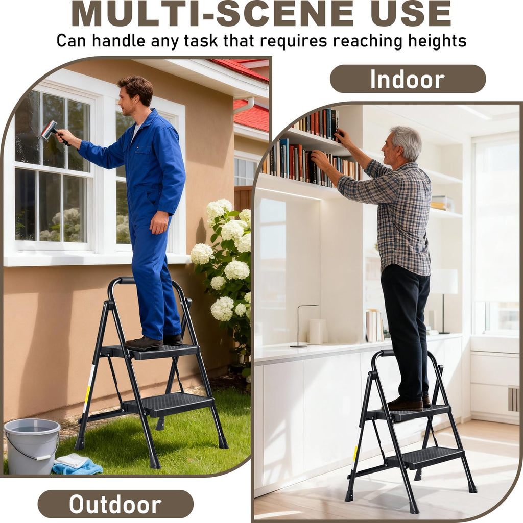 2 Step Steel Ladder with Anti-Slip Pedal U922