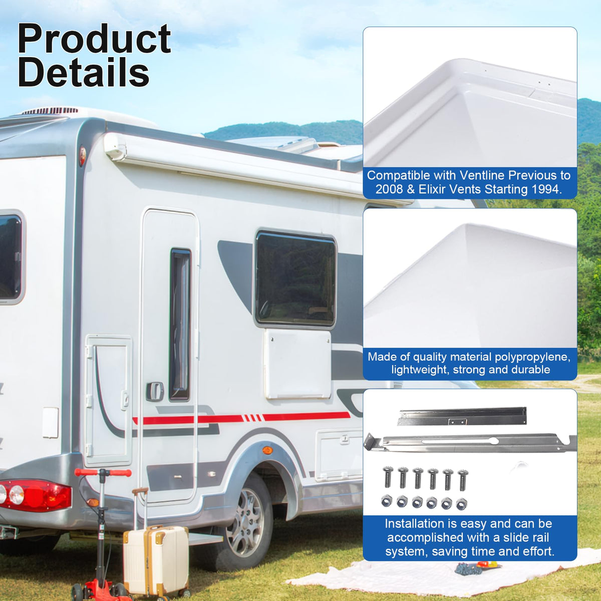 14"x14" RV Roof Vent Cover, 2-Pack S27712