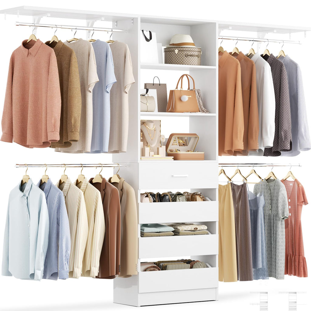 Wood Closet Organizer System with 4 Drawers Q411