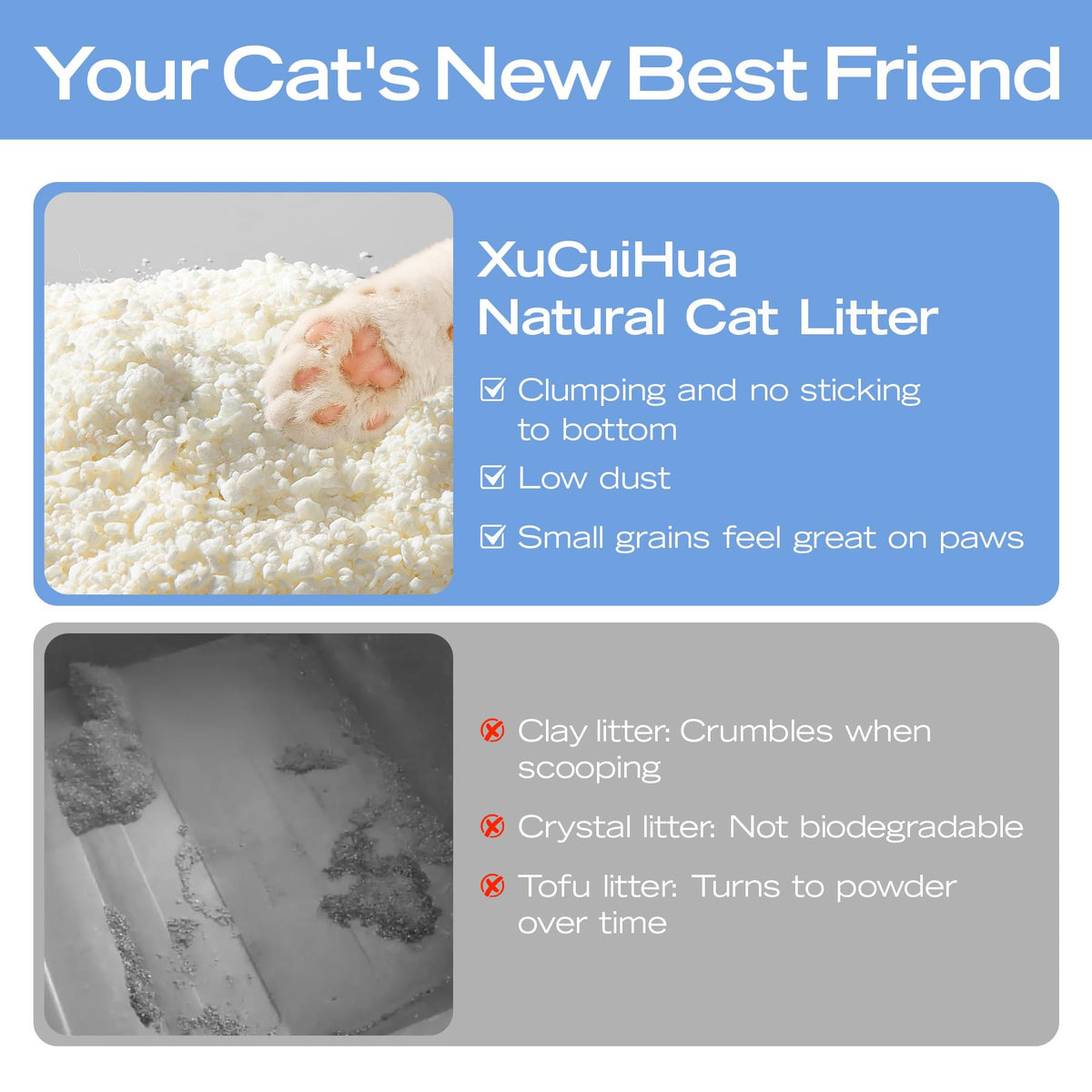 Unscented Plant-Based Clumping Cat Litter, 16.5 LB B1617