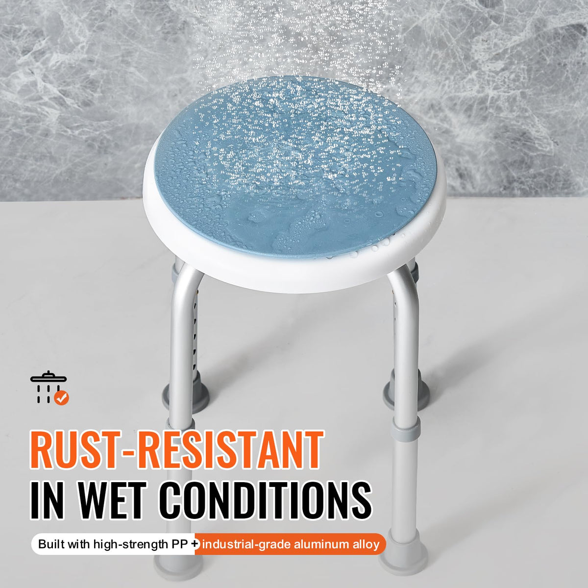 Adjustable Non-Slip Shower Chair 300 lbs Capacity A82140