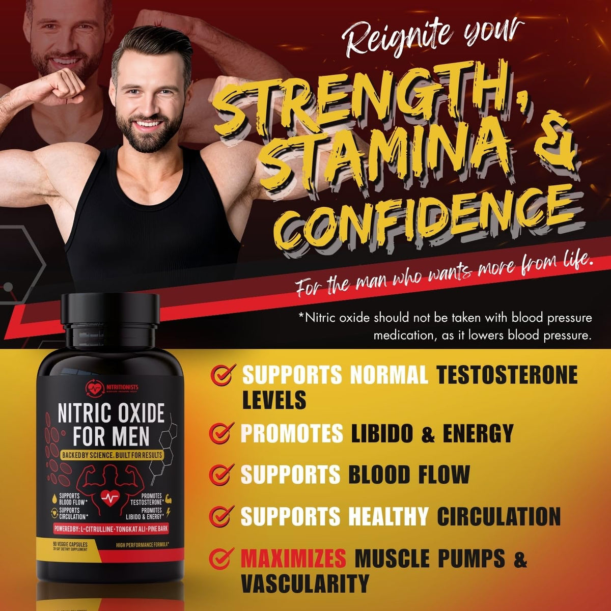 90 Capsules Nitric Oxide Supplement U440155