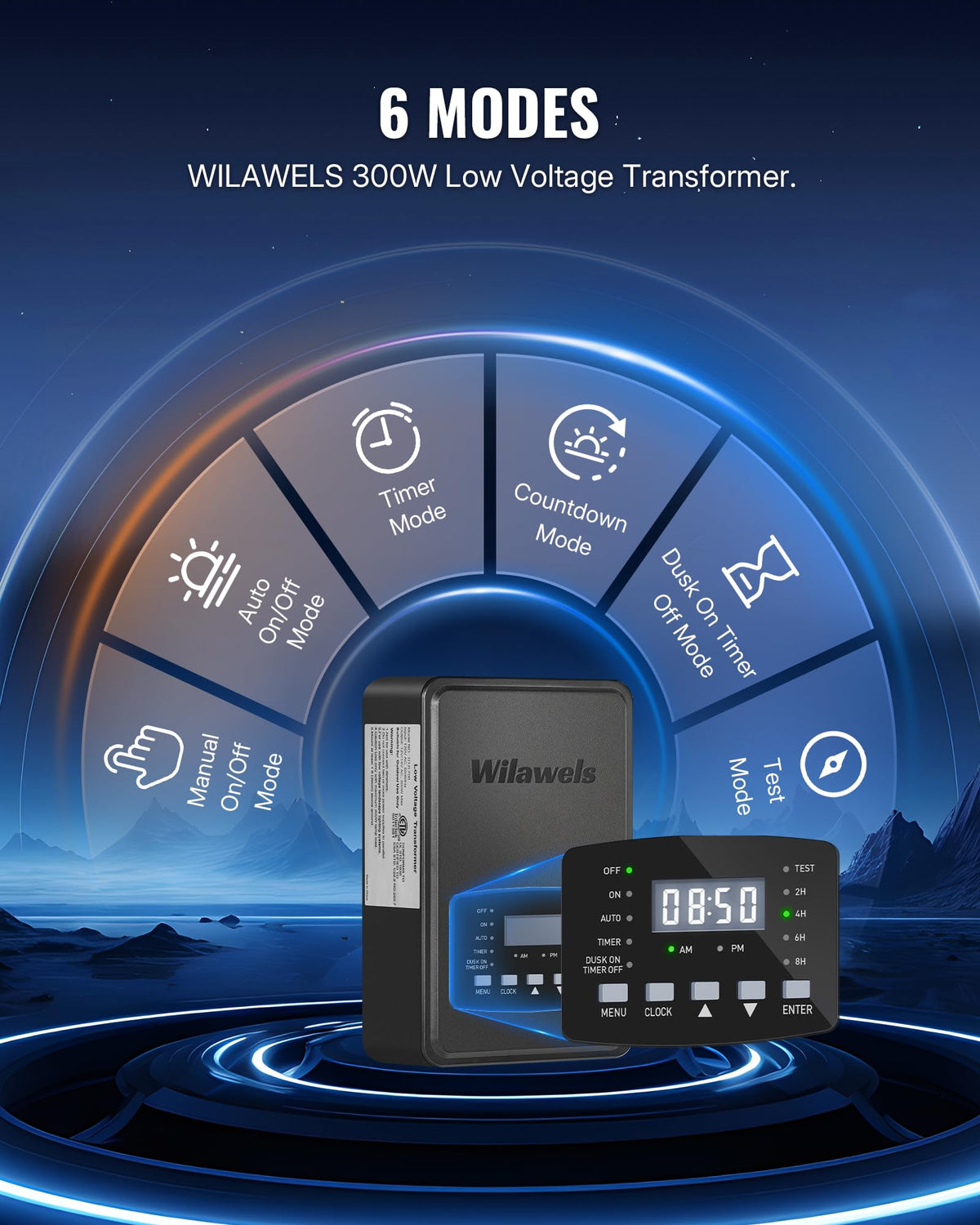 300W Low Voltage Landscape Transformer with Timer and Photocell Sensor Y181531