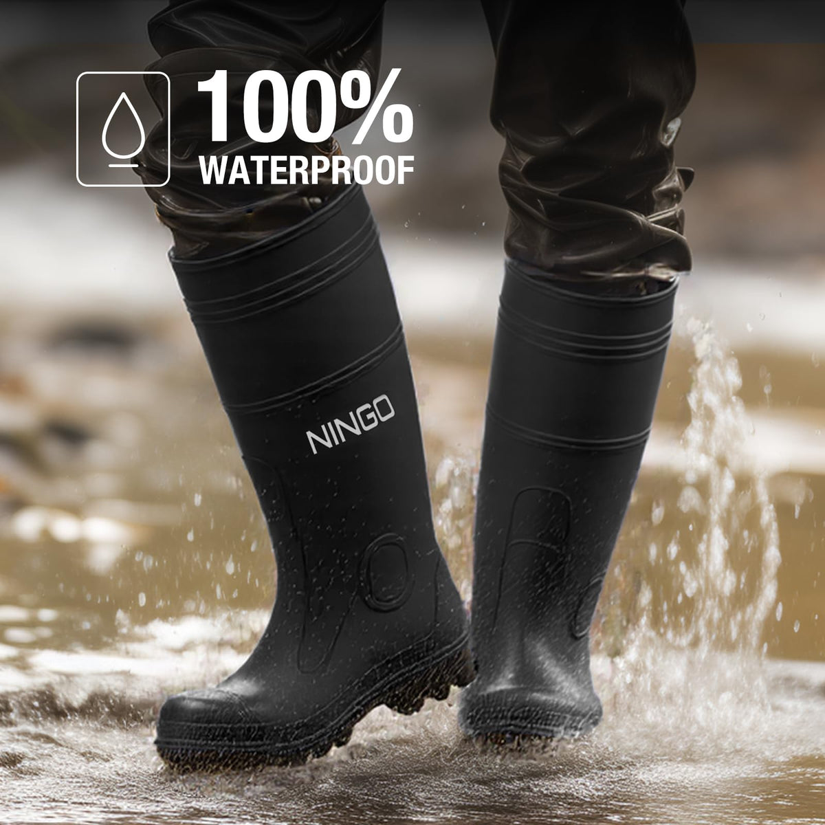 Men's Steel Toe Waterproof Rubber Boots D58098