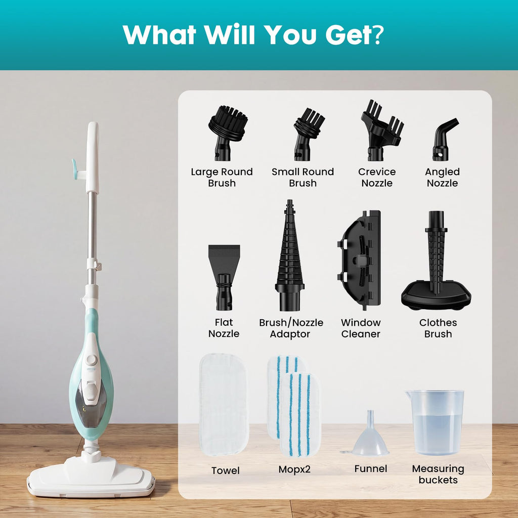 1550W Detachable Handheld Steam Mop with 2 Reusable Pads N83267