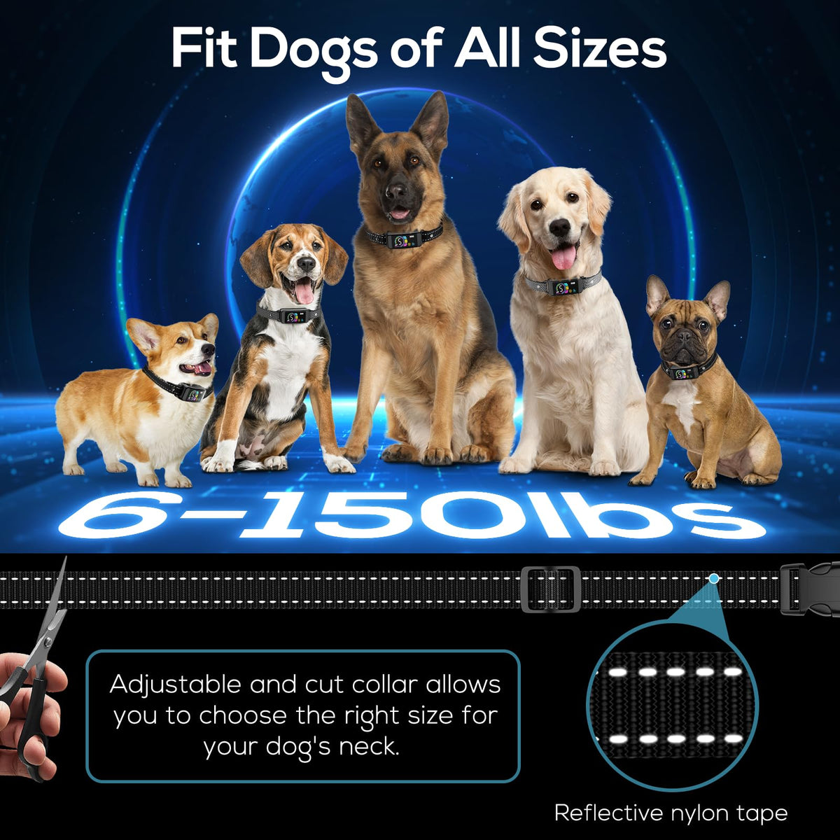 2 Pack Adjustable Bark Collar with Beep Vibration Shock O71027