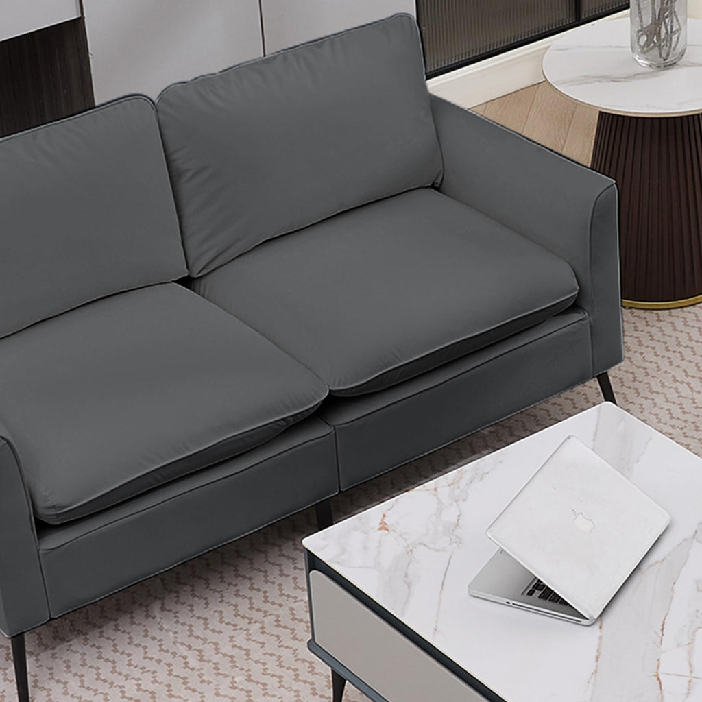 Light Gray 2 Seater Loveseat Sofa Q49084
