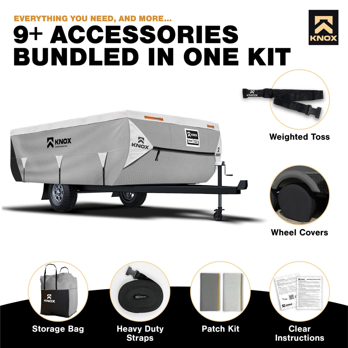 Anti-Tear 7 Layer APEX Fabric Folding Camper Cover 14-16 ft D226