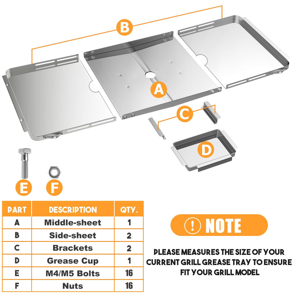 Grease Tray with Catch Pan (25-34 inch) D950298