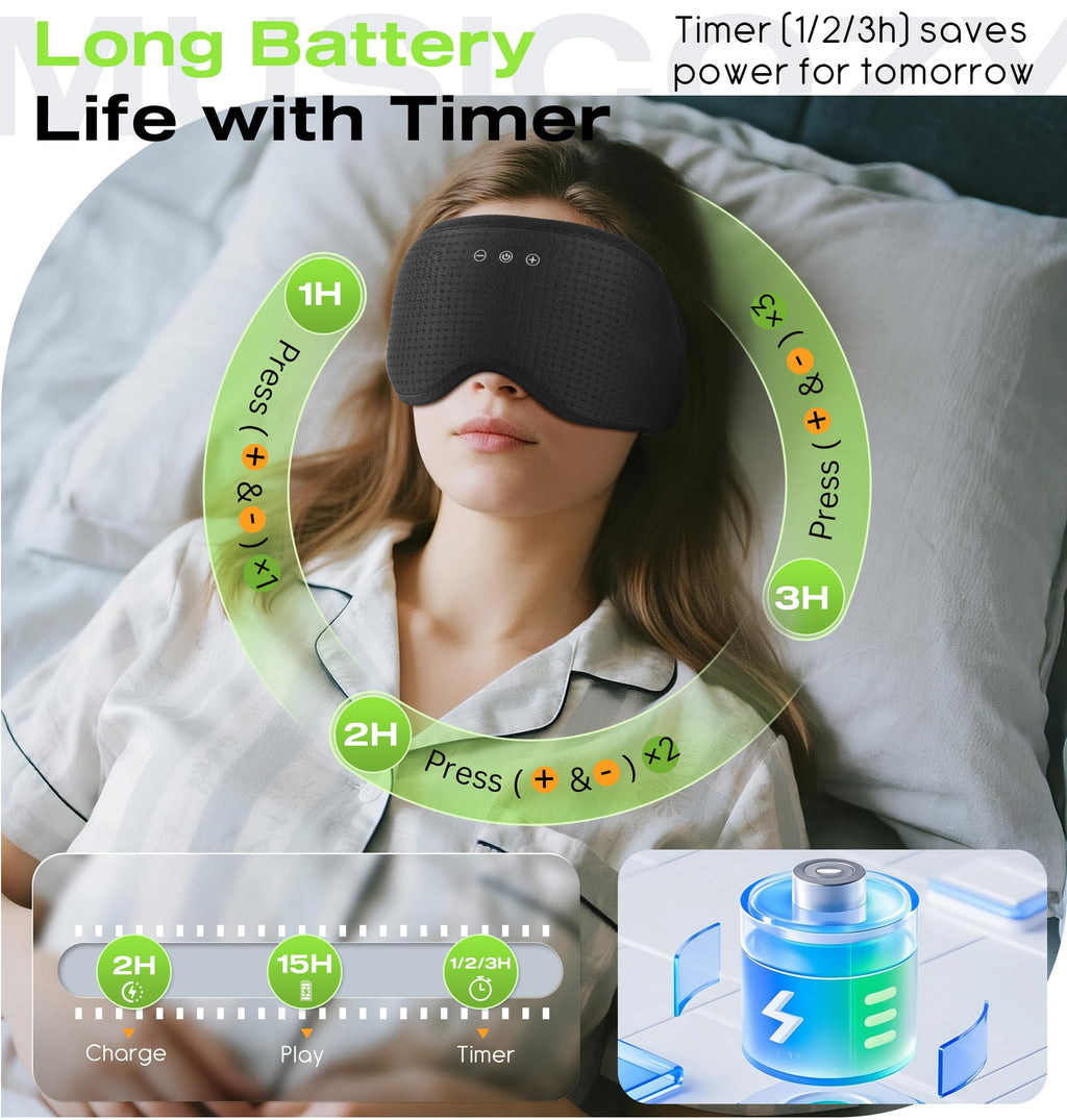 Bluetooth Sleep Headphones with 3D Eye Mask S12754