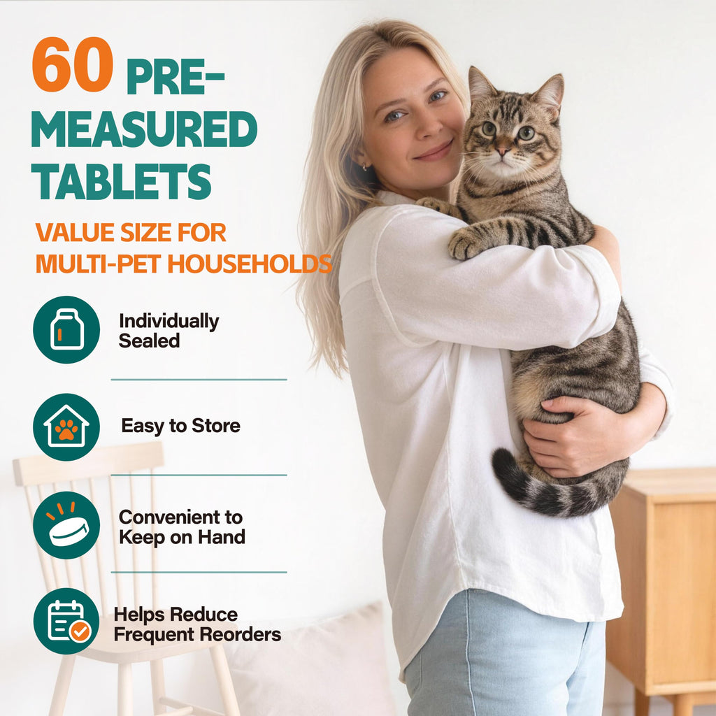 Broad Spectrum Cat Dewormer Tablets 60 Count D587443