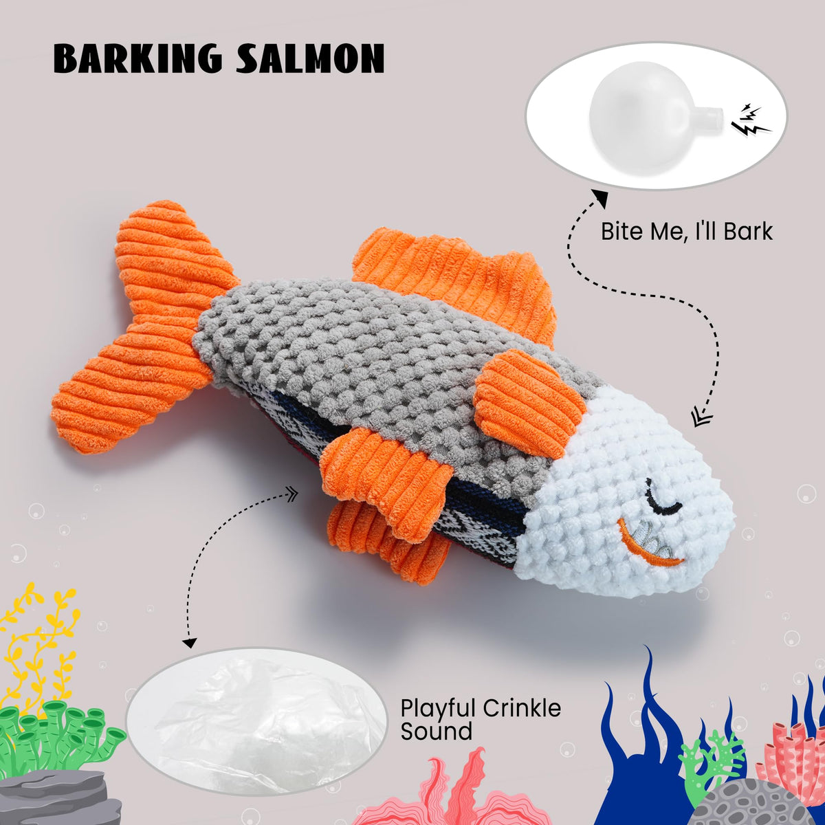 Crinkle Squeaky Octopus Dog Toy K3857