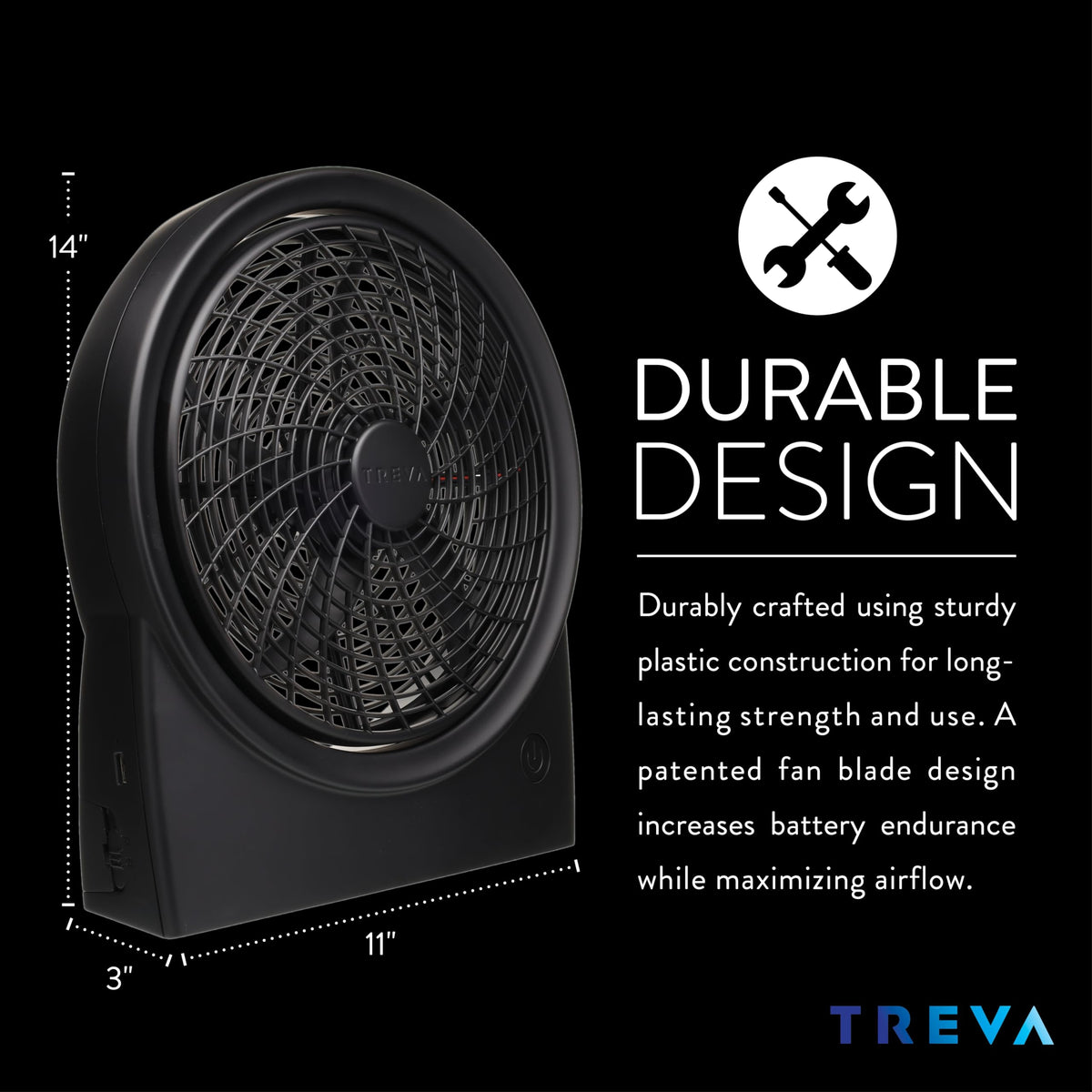 Rechargeable Battery Powered 3-Speed Personal Fan M4144