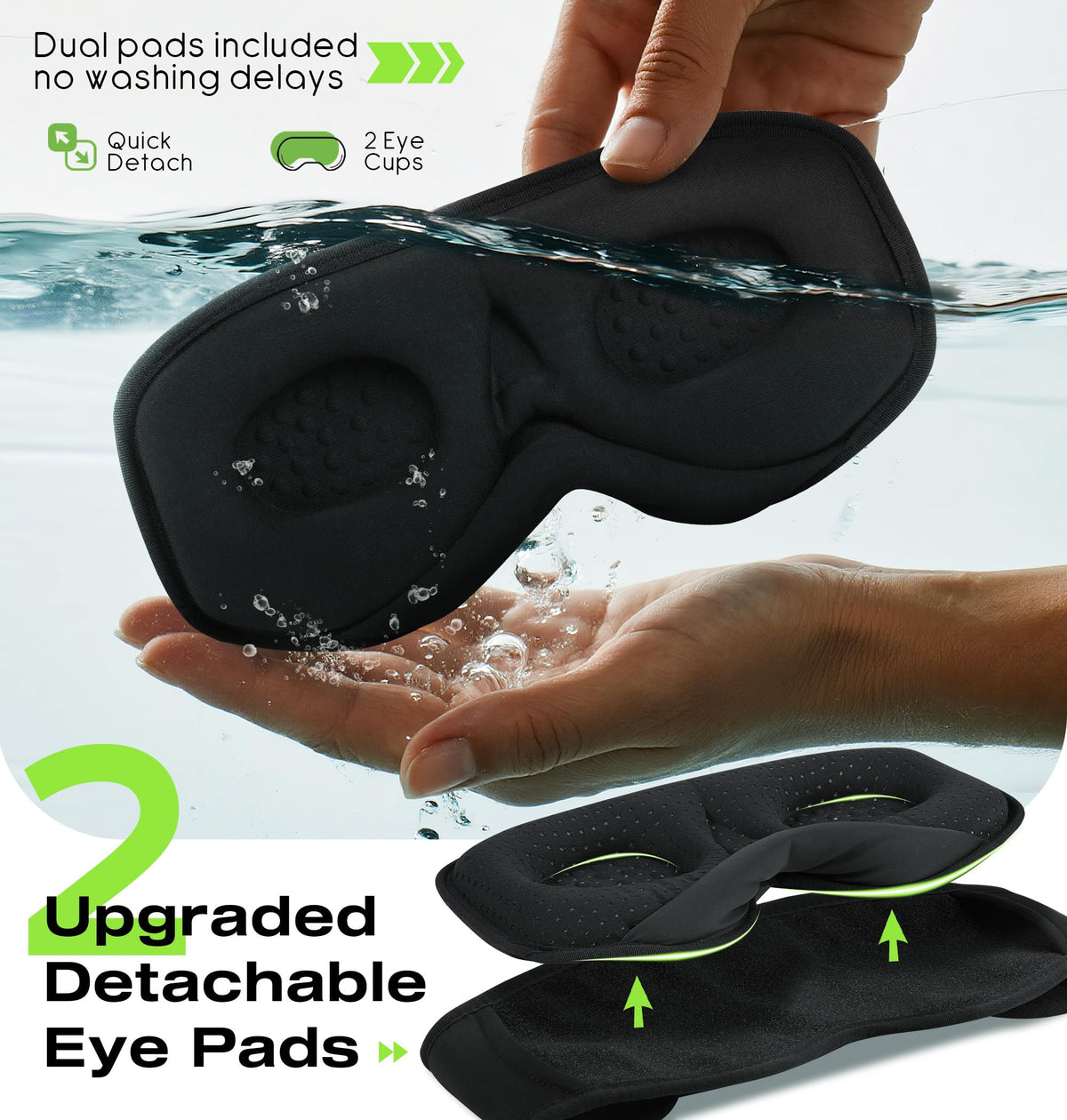 Bluetooth Sleep Headphones with 3D Eye Mask S12754