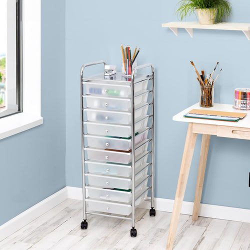 10 Drawer Rolling Storage Cart S248