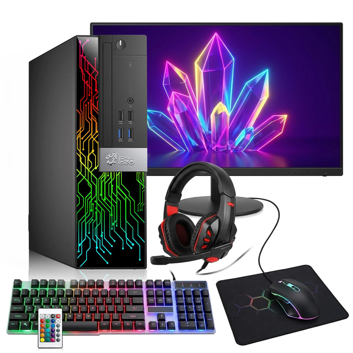 RGB Gaming Desktop PC Intel Core i5 16GB RAM 512GB SSD B2430