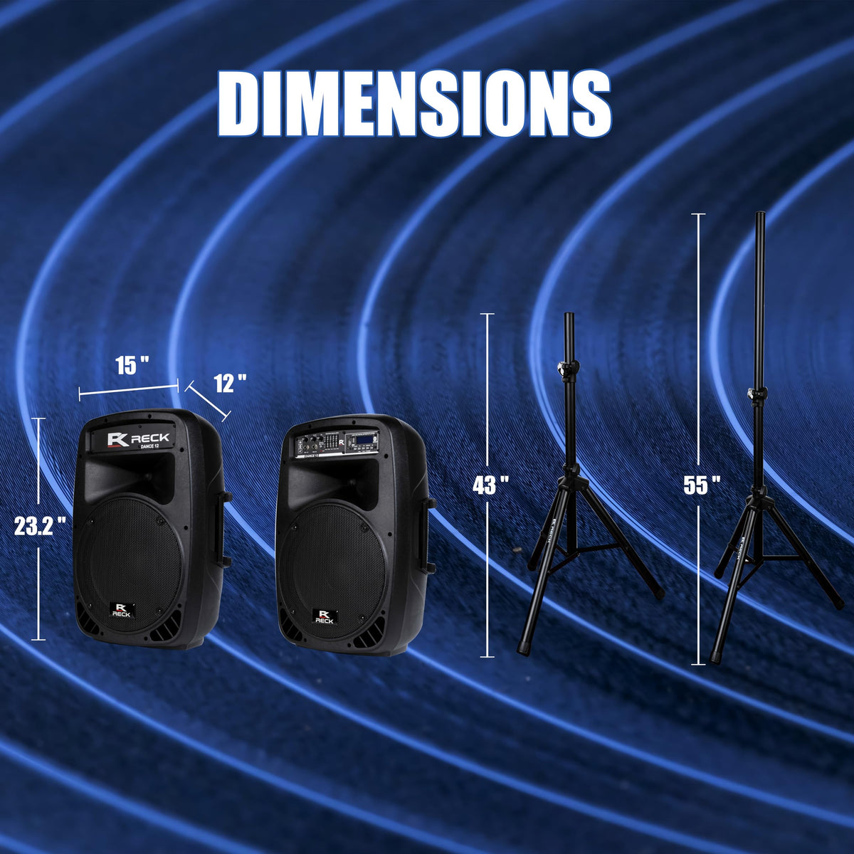 Portable 12-Inch 1000 Watts 2-Way Powered PA Speaker System E388854