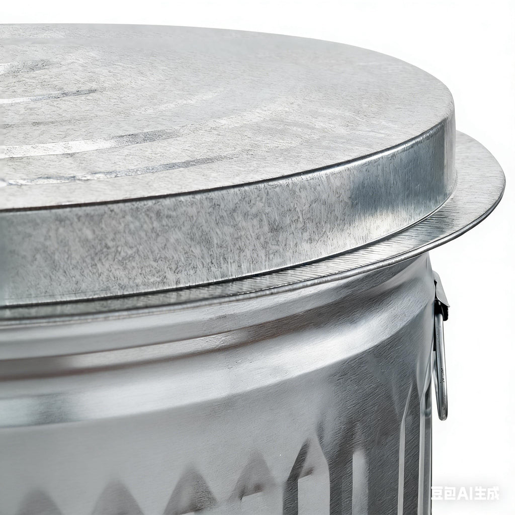 31 Gallon Galvanized Steel Trash Can with Lid Q33350
