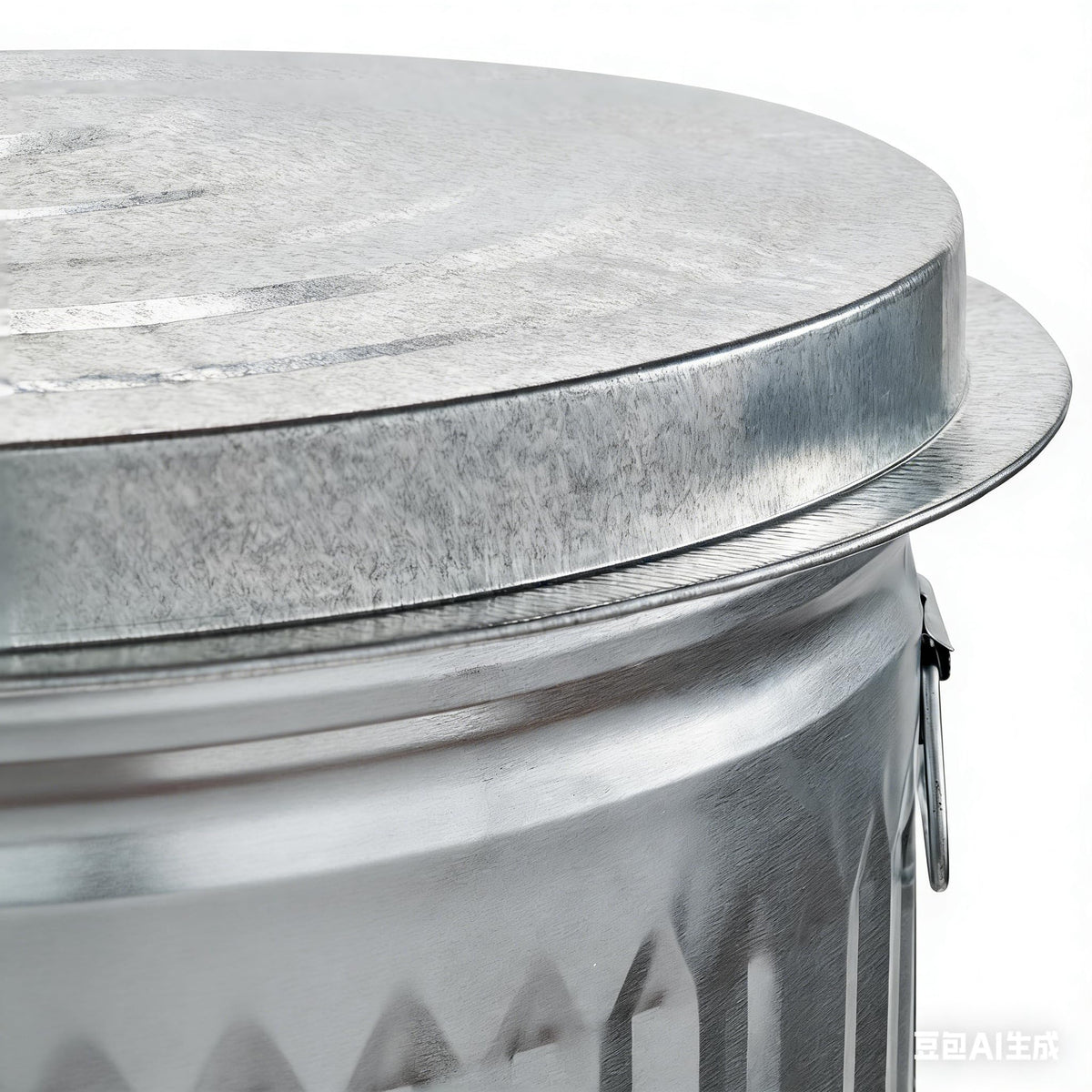 31 Gallon Galvanized Steel Trash Can with Lid Q33350