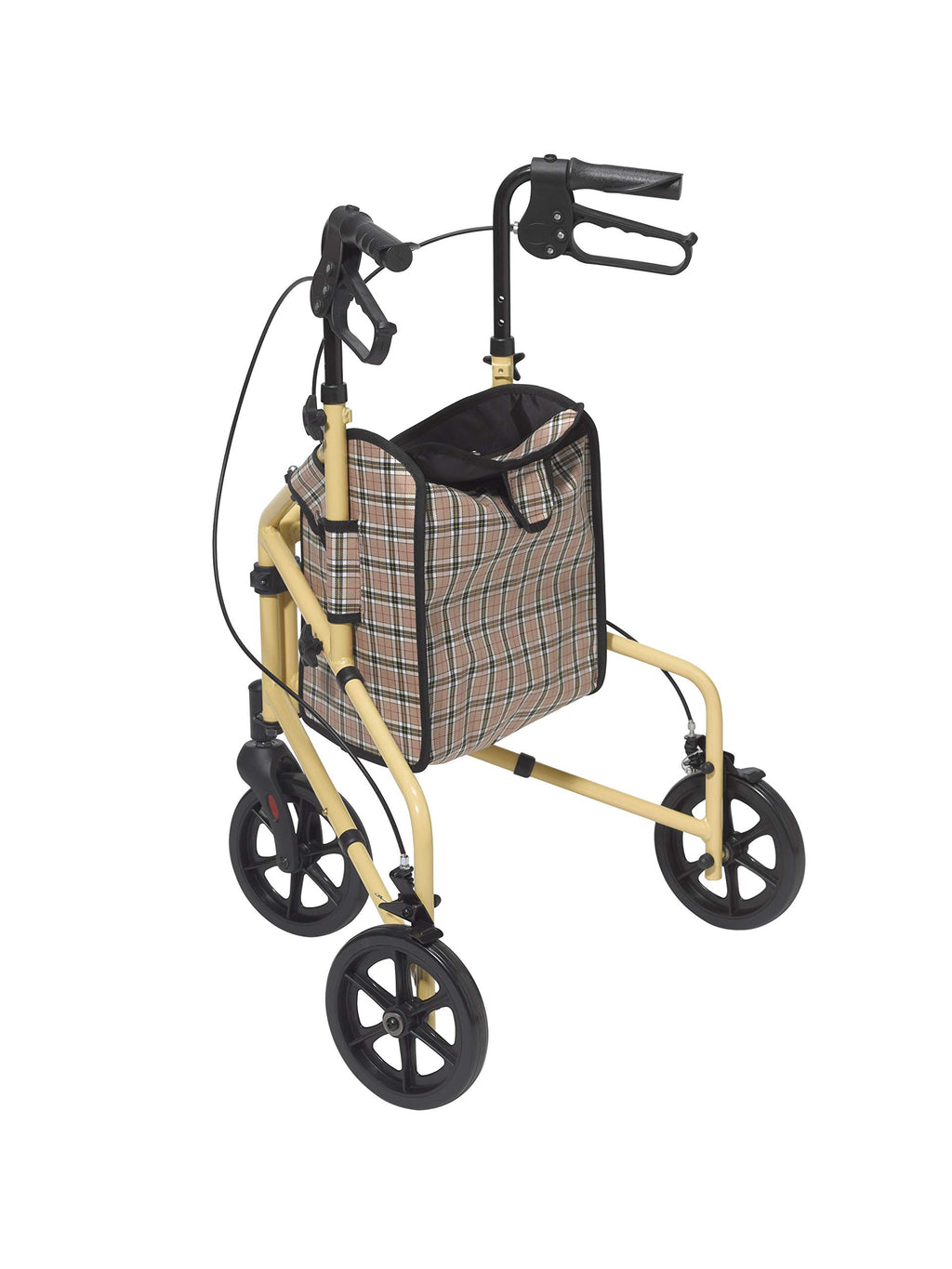 Tan Plaid Rollator Walker with Wheels D6274
