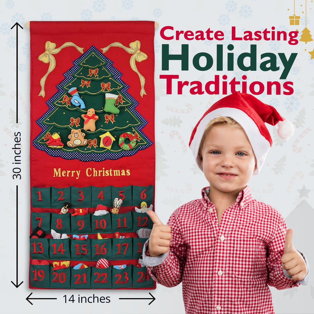 Christmas Advent Calendar with 24 Cloth Ornaments Z3326