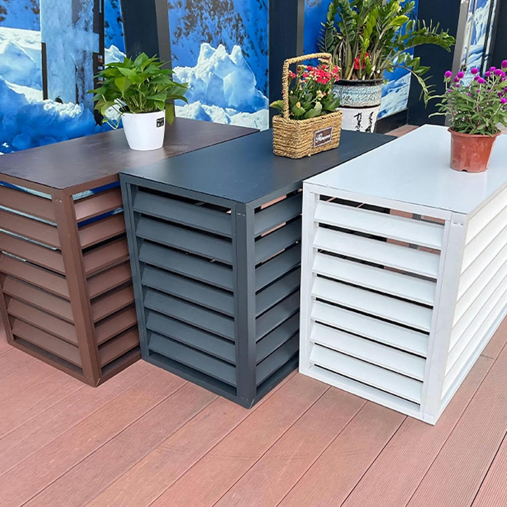 Air Conditioner Fence for Outside Units, Mini Split Pipe Cover, Aluminum AC Cover V759914