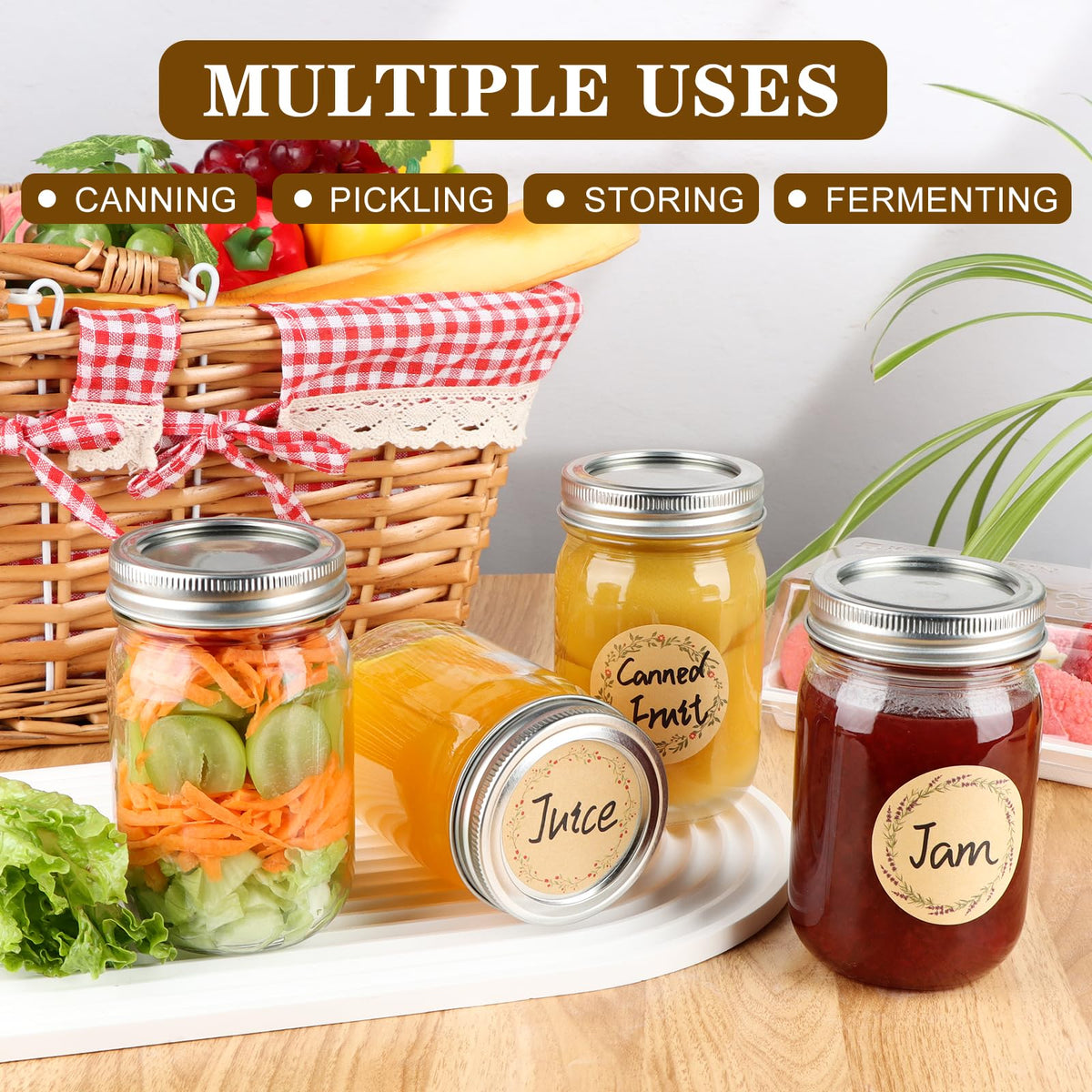 20 Pack 12 oz Mason Jars with Lids and Bands E942224