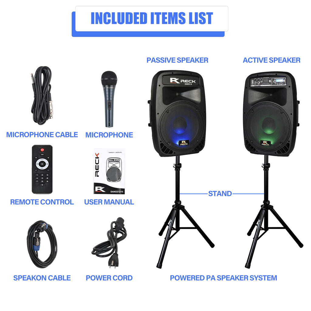 Portable 12-Inch 1000 Watts 2-Way Powered PA Speaker System E388854