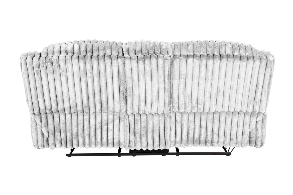 Light Gray Corduroy Manual Motion Loveseat R27373