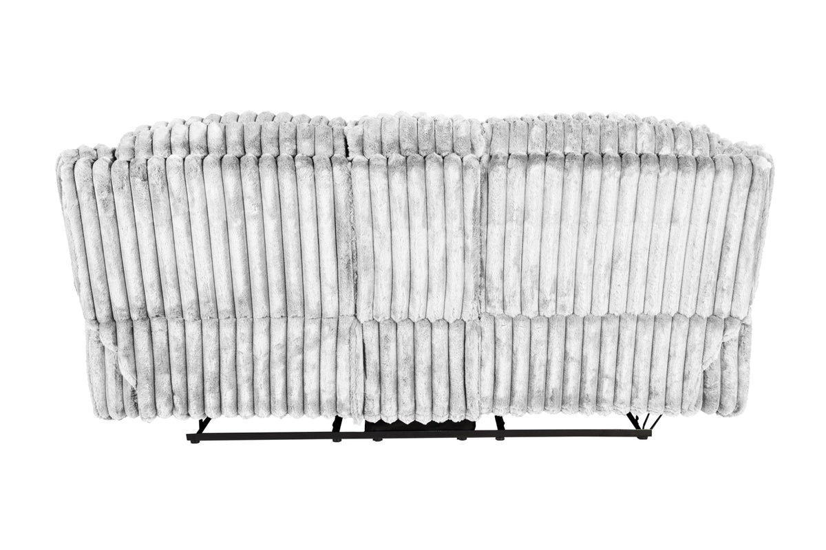 Light Gray Corduroy Manual Motion Loveseat R27373