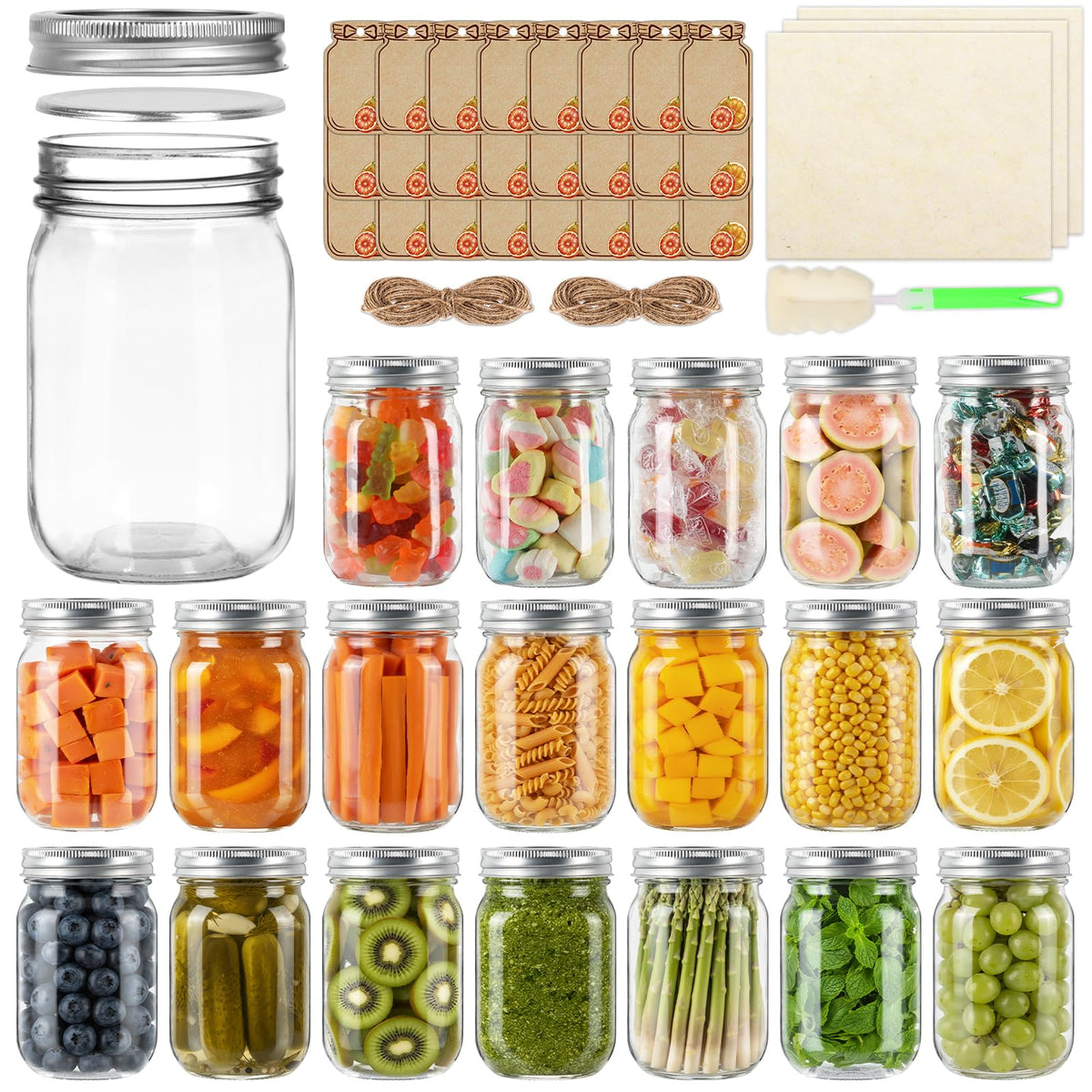 12 oz Mason Jars with Lids 20 Pack U296066