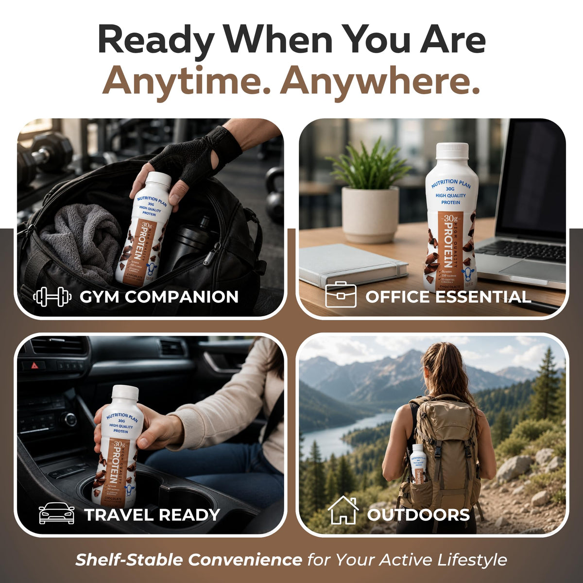 High-Protein Ready to Drink Shake – 30g Milk Protein, 150 Calories, 2g Sugar – Lactose Free, Chocolate, 11.5 fl oz (12 Pack) I6298