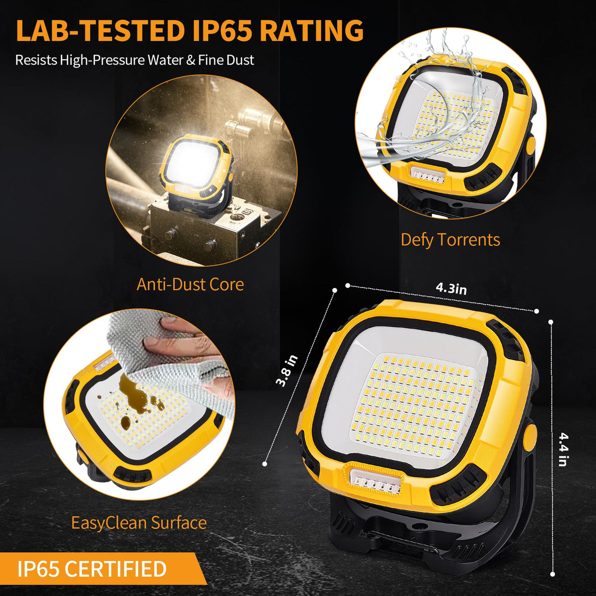 6000mAh Magnetic Rechargeable Work Light 4000 Lumen IP65 W649574