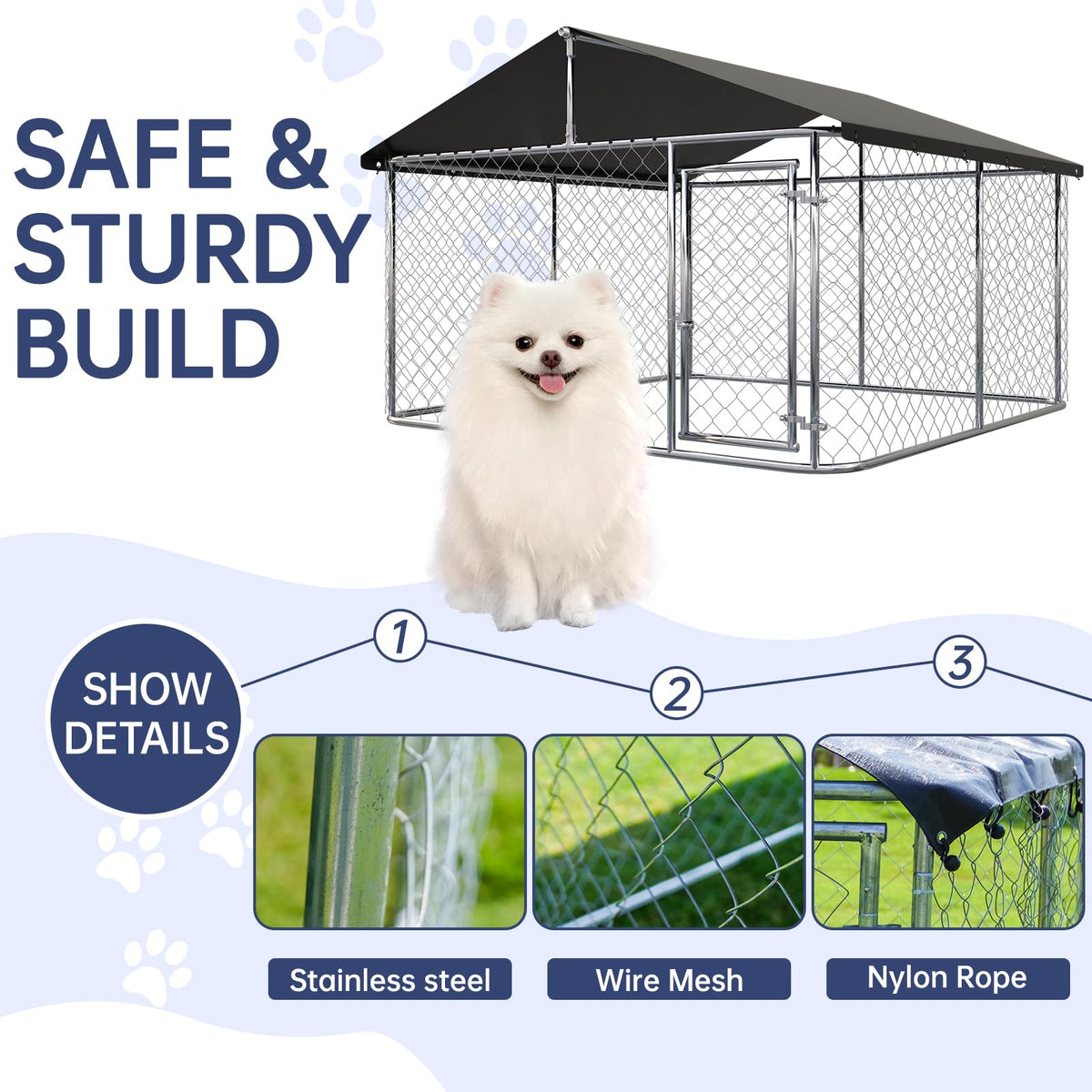 Heavy Duty Steel Dog Kennel with Secure Lock J922788