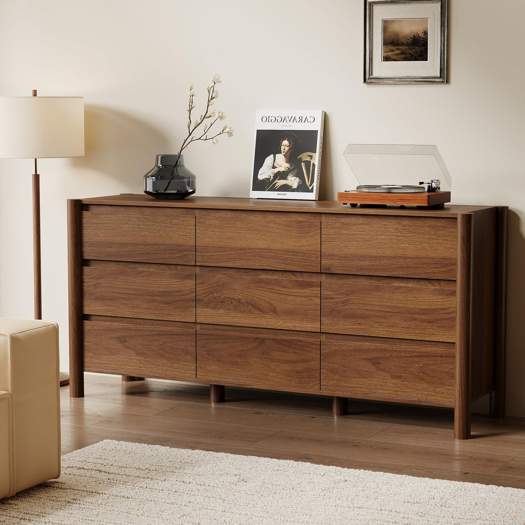 Walnut 9 Drawer Dresser N90872