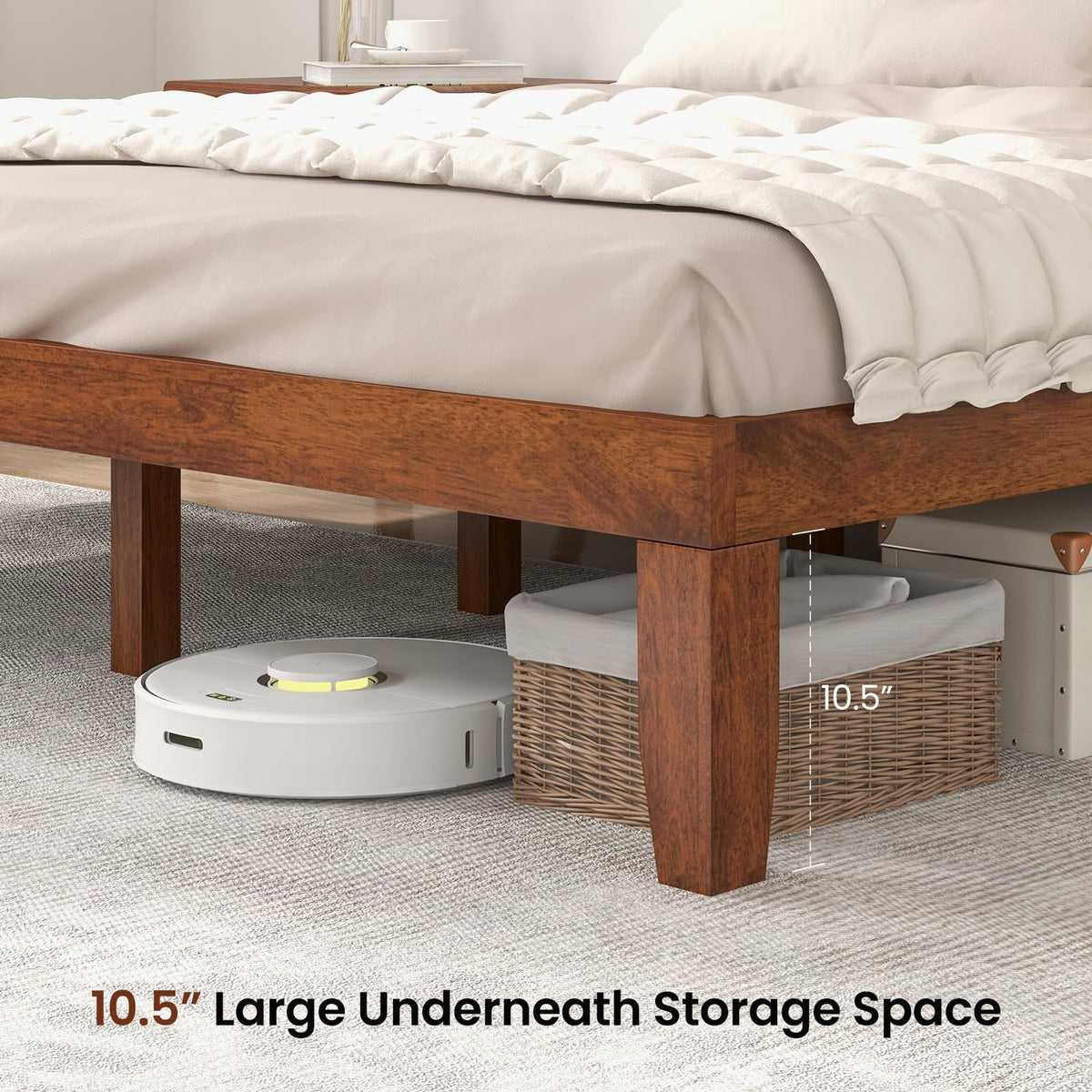 14 Inches Wood Platform Bed Frame King Size O27874