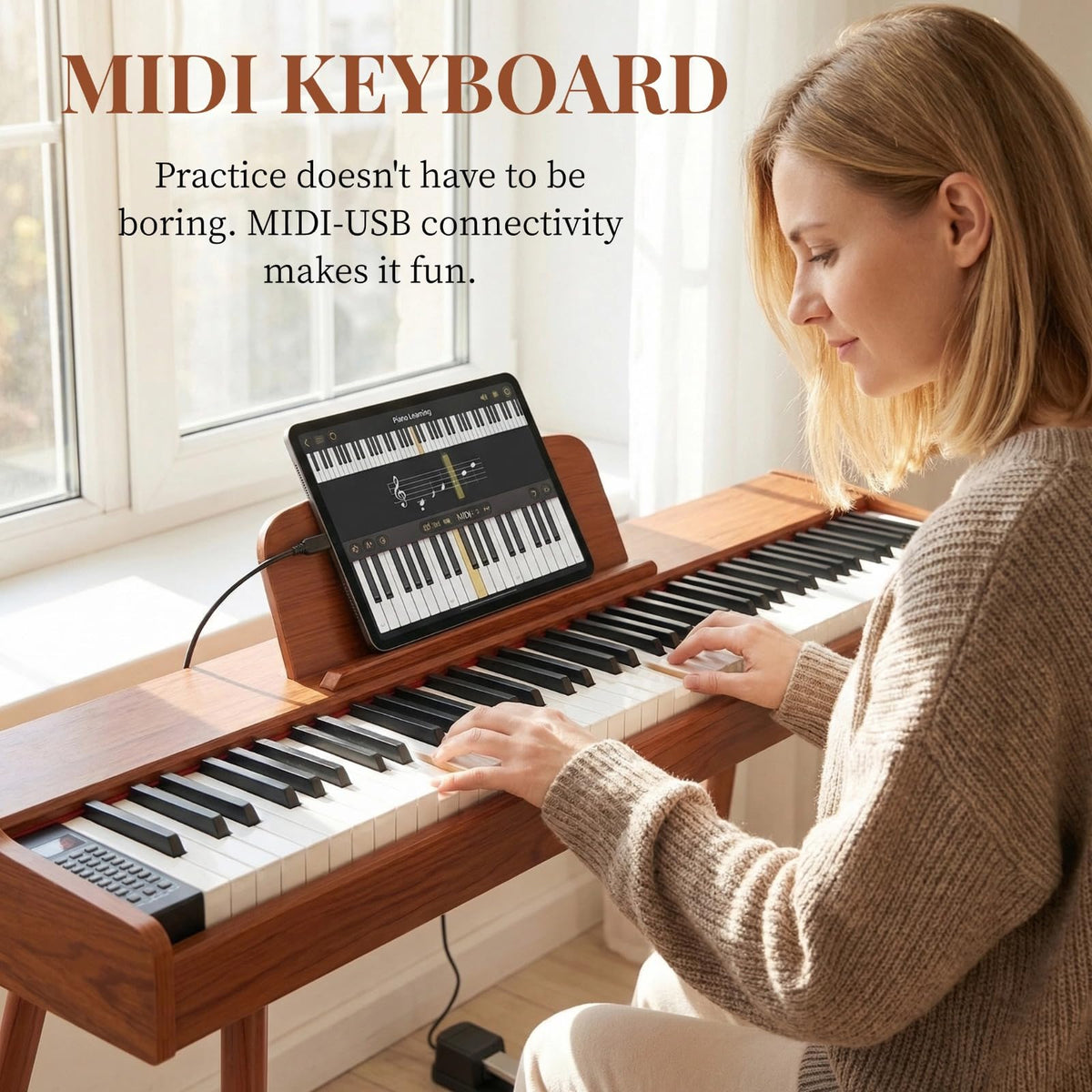 88 Key Semi Weighted Full-Size Electric Piano Keyboard N79445